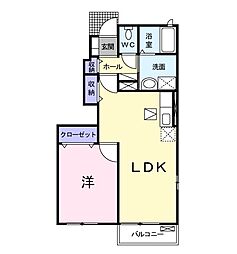 フォレストウイング・K 1LDKの間取図画像