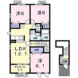 シェル・トゥールA 3LDKの間取図画像