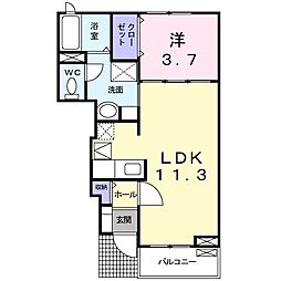 エムズフォレスト 1LDKの間取図画像