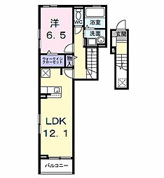 パナグリーンにわ 1LDKの間取図画像