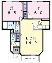 スターライトシティE 2LDKの間取図画像