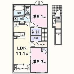 麓 Terrace 2LDKの間取図画像