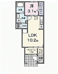 アマルコルド 1LDKの間取図画像