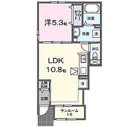 仮)西石井5丁目アパートI-II 1LDKの間取図画像