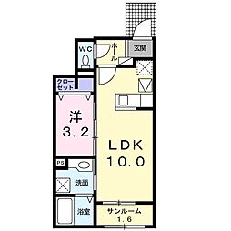 モスアゲート 1LDKの間取図画像