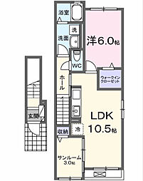 メゾン-カルムII 1LDKの間取図画像