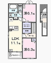 カーサ Nagomi B 2LDKの間取図画像