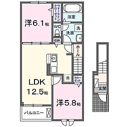 ベルデ テラ 2LDKの間取図画像