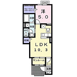 カルーナ 1LDKの間取図画像