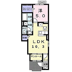 カルーナ 1LDKの間取図画像