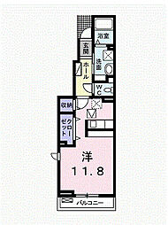 ベネディーレ2 ワンルームの間取図画像