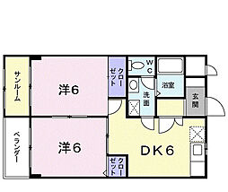 クリンゲル 2DKの間取図画像