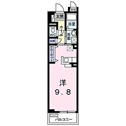 グランデ・カーサ・ケイ 1Kの間取図画像