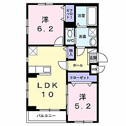 スピカテラス 2LDKの間取図画像