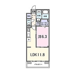 ヒカルサ京都伏見小野 1LDKの間取図画像