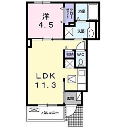 アウローラSF 1LDKの間取図画像