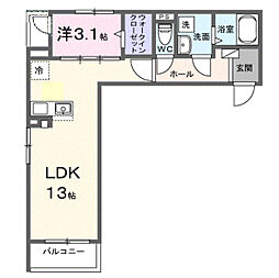 東羽衣6丁目アパート(028754701) 1LDKの間取図画像