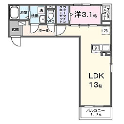 東羽衣6丁目アパート(028754701) 1LDKの間取図画像