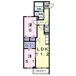 明石市和坂2丁目アパート 2LDKの間取図画像