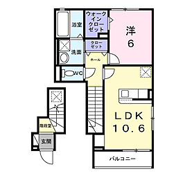 エターナルアルバ 1LDKの間取図画像