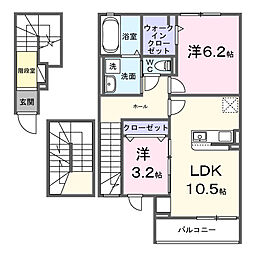 エターナルアルバ 2LDKの間取図画像
