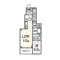 リラリア町田 1LDKの間取図画像