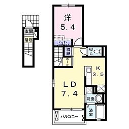 グラース宝塚 1LDKの間取図画像