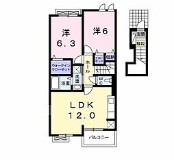 ヴァイオレットハーモニー 2LDKの間取図画像