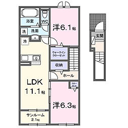 スイープガーデン 2LDKの間取図画像