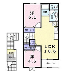 サンパルク日進 2LDKの間取図画像