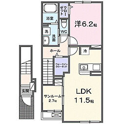 イリーデIII 1LDKの間取図画像