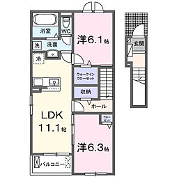 アーバンコーポ 水戸 2LDKの間取図画像