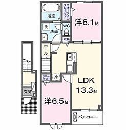 エピナール布佐 2LDKの間取図画像