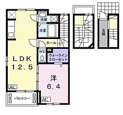 グレース梅河 1LDKの間取図画像
