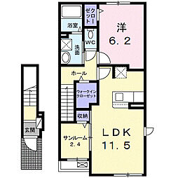 サニーメゾン桜 1LDKの間取図画像
