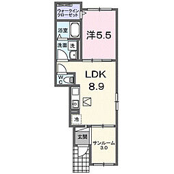 楠木1丁目アパート(028722601) 1LDKの間取図画像