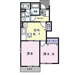 ローレルハウス 2DKの間取図画像