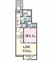 ライラック 1LDKの間取図画像