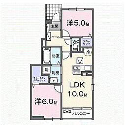 クローリス III 2LDKの間取図画像