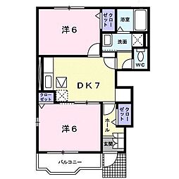 クレストールM 2DKの間取図画像