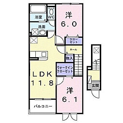 プレイス豊橋 2LDKの間取図画像