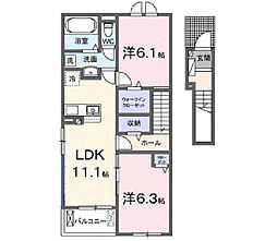 レコルト 2LDKの間取図画像