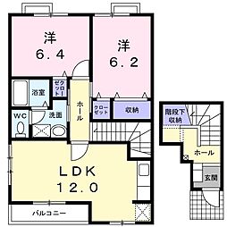 エクセレンテB 2LDKの間取図画像