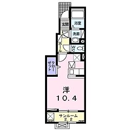 デディカーレ ワンルームの間取図画像