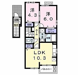 メゾンカミカワ 2LDKの間取図画像