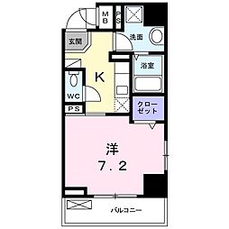 ペンディーオソプラ夢見ヶ崎 1Kの間取図画像
