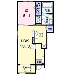 エスペランサ 1LDKの間取図画像