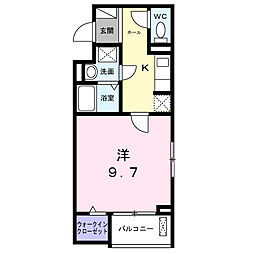グランデュオ 1Kの間取図画像
