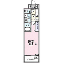 ラ・トゥール湘南II 1Kの間取図画像