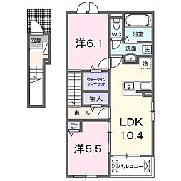 (仮)井手町井手アパート 2LDKの間取図画像